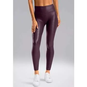 SANTINY Women's Faux Leather Leggings - High Waisted Comfort