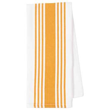 KAF Home Set of 4 Centerband and Waffle Flat Kitchen Towels – Stylish and Functional!
