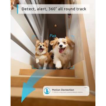 blurams Pet Camera 2K, 360° Indoor Security Camera, Dog Camera with Phone App, PTZ Cameras for Home Security Indoor, 2-Way Audio, Motion Tracking, Color/IR Night Vision, Siren, Cloud&SD(2.4GHz Only)