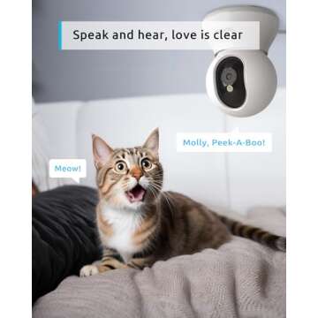 blurams Pet Camera 2K, 360° Indoor Security Camera, Dog Camera with Phone App, PTZ Cameras for Home Security Indoor, 2-Way Audio, Motion Tracking, Color/IR Night Vision, Siren, Cloud&SD(2.4GHz Only)