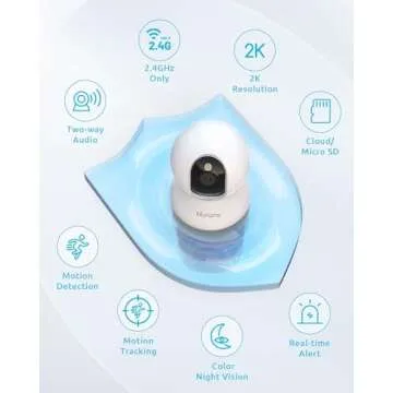 blurams Pet Camera 2K, 360° Indoor Security Camera, Dog Camera with Phone App, PTZ Cameras for Home Security Indoor, 2-Way Audio, Motion Tracking, Color/IR Night Vision, Siren, Cloud&SD(2.4GHz Only)