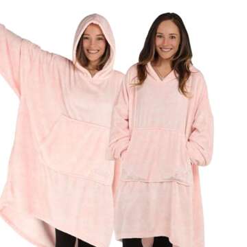 THE COMFY Dream | Lightweight Microfiber Fleece Wearable Blanket, Oversized Design with Hood from Shark Tank, Soft Oversized Pocket Blanket, Warm and Cozy Gifts