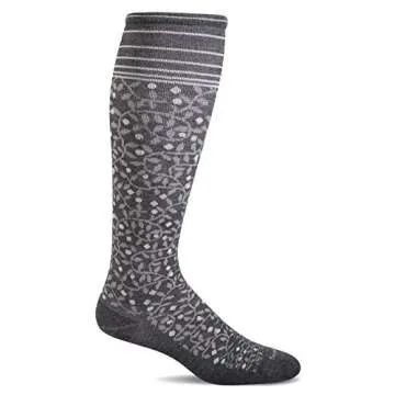 Sockwell Women's New Leaf Firm Graduated Compression Sock - Charcoal - M/L