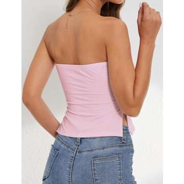 Stylish Meladyan Strapless Sweetheart Bandeau Crop Top