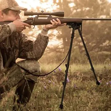 CVLIFE Bipod for Rifle Bipod Pivot Tilt Bipod with Swivel Stud and Detachable S Lock Lever for Rifle Stability and Target Shooting (Aluminum, 13.5-27")