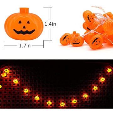 MILEXING Halloween LED Pumpkin String Lights for Festive Decor