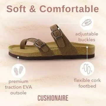 Comfortable CUSHIONAIRE Luna Cork Footbed Women's Sandals