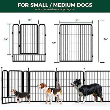 FXW Rollick Dog Playpen for Indoor, Yard, RV Camping, 32 inch 24 Panels for Small and Medium Dogs│Patented