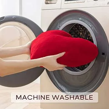 Ashler Red Heart Pillow - Faux Fur Rabbit 3D Kids' Room Decor, Soft Decorative Cushion for Sofas, Bedrooms & Living Spaces 15 X 17 Inch