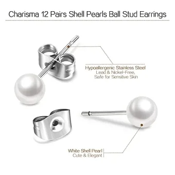 Charisma Hypoallergenic Pearl Stud Earrings Set for All