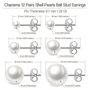 Charisma Hypoallergenic Pearl Stud Earrings Set for All