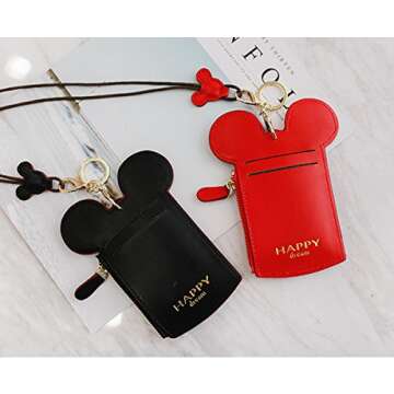 YIEASDA Travel Neck Pouch, Cute Small Fashion Student ID Card Case Holder Coin Wallet Purse for Wome...