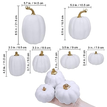 Elegant White Artificial Pumpkins for Fall Decor