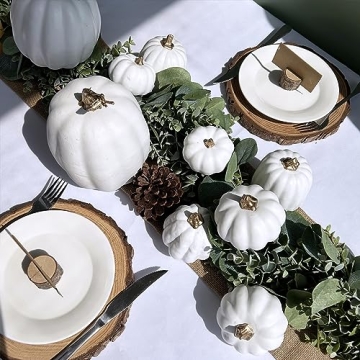 Elegant White Artificial Pumpkins for Fall Decor