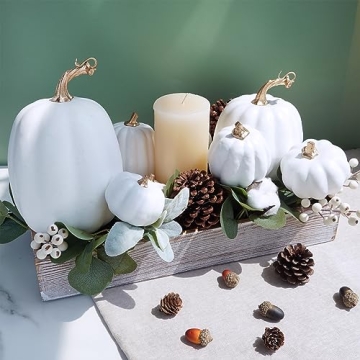 Elegant White Artificial Pumpkins for Fall Decor