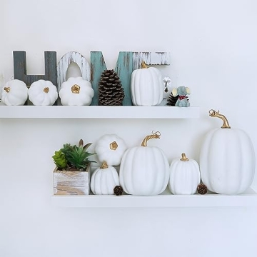 Elegant White Artificial Pumpkins for Fall Decor