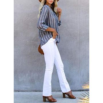 Astylish Women's Plus Size Summer V Neck Blouse