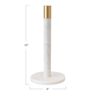 Marble Paper Towel Holder with Brass Accent | Bloomingville