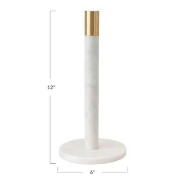 Marble Paper Towel Holder with Brass Accent | Bloomingville