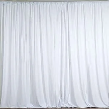 BalsaCircle White Backdrop Curtains for Events & Photos