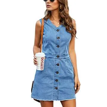 LookbookStore Women Denim Dress for Summer Casual Style