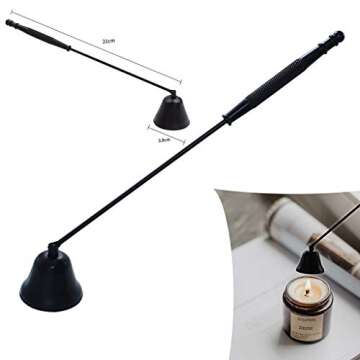 Candle Wick Trimmer, Candle Accessories Set 6 in 1 - Candle Snuffer, Wick Trimmer, Wick Dipper, Tweezers, Storage Bag and Plate Tray