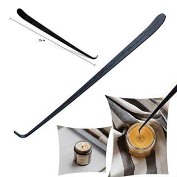 Candle Wick Trimmer, Candle Accessories Set 6 in 1 - Candle Snuffer, Wick Trimmer, Wick Dipper, Tweezers, Storage Bag and Plate Tray