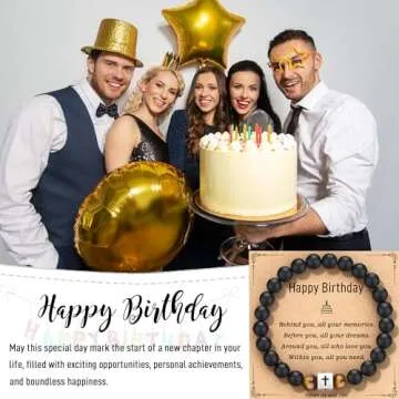 Inspiring Birthday Cross Bracelet for Men with Gift Card