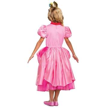 Disguise Princess Peach Costume Dress, Nintendo Super Mario Bros Deluxe Dress Up Outfit for Girls, K...