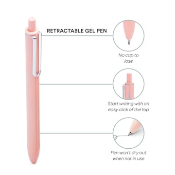 Poppin Retractable Gel Pens - Smooth Writing, Stylish Colors
