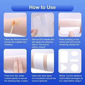 Niceful 20 Packs Hydrocolloid Bandages 2x2, HSA FSA Eligible Hydrocolloid Dressing, Small Hydrocolloid Gel Bandages for Wounds, Wound Healing Bed Sore Bandages