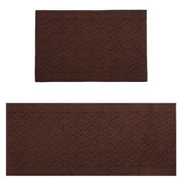 COSY HOMEER Kitchen Rug Mats, Durable & Washable, Brown