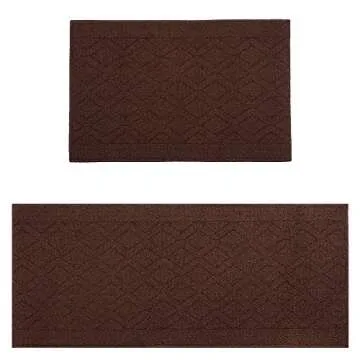 COSY HOMEER Kitchen Rug Mats, Durable & Washable, Brown