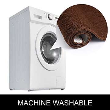 COSY HOMEER Kitchen Rug Mats, Durable & Washable, Brown