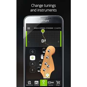 Guitar Tuner - Guitar Tuna – The Ultimate Free Tuner for Guitar, Bass and Ukulele with Chord tab game and Metronome
