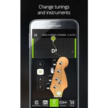 Guitar Tuner - Guitar Tuna – The Ultimate Free Tuner for Guitar, Bass and Ukulele with Chord tab game and Metronome