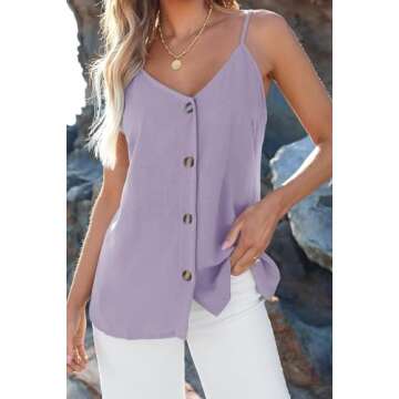 Stylish BLENCOT Camisole Tops for Women - Summer V Neck