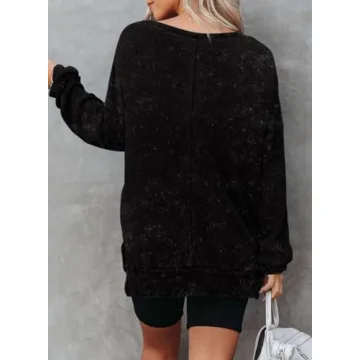 Oversized Waffle Knit Sweatshirt for Women - Dokotoo