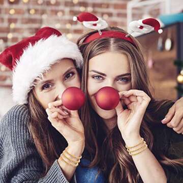 Idealcoldbrew 5 Pack Gold Beaded Bracelets, 14K Gold Plated Stretchable Elastic Bead Ball Bracelet, Inspirational Fashion Stacking Anklet Cuff Jewelry Set for Women Men Teen