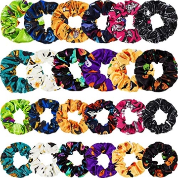 Halloween Scrunchies Pumpkin Hair Ties for Women and Girls