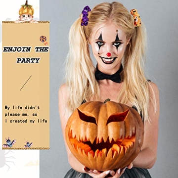 Halloween Scrunchies Pumpkin Hair Ties for Women and Girls