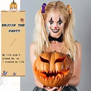 Halloween Scrunchies Pumpkin Hair Ties for Women and Girls