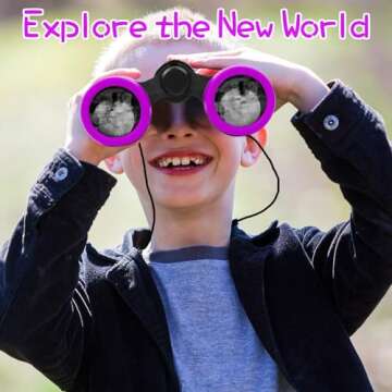 Scotamalone Kids Binoculars Shock Proof Toy Binoculars Set for Age 3-12 Years Old Boys Girls Bird Watching Educational Learning Hunting Hiking Birthday Presents
