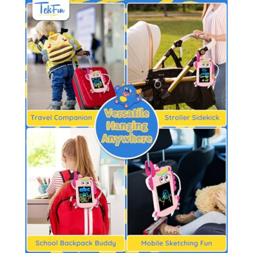 TEKFUN NanoDoodle Gifts for Girls, 4.5in Doodle Board Portable Travel Car Toys Drawing Tablet for Girl, Unicorn Christmas Birthday Girl Toys for Ages 3 4 5 6 7 8 9