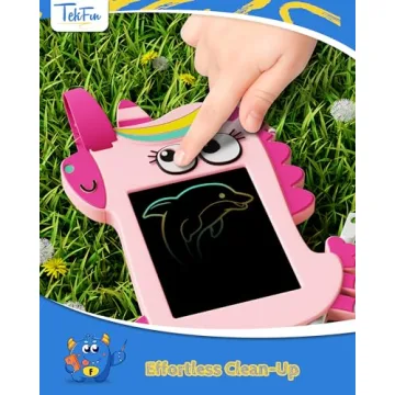 TEKFUN NanoDoodle Gifts for Girls, 4.5in Doodle Board Portable Travel Car Toys Drawing Tablet for Girl, Unicorn Christmas Birthday Girl Toys for Ages 3 4 5 6 7 8 9
