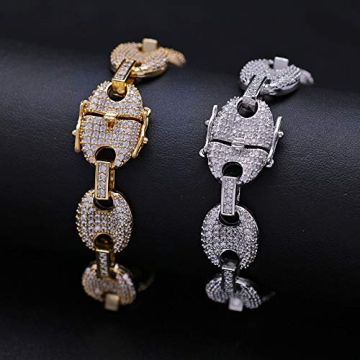 Moca Iced Out Pig Nose Fashion Chain - Trendy Bling Jewelry