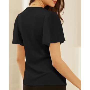 GRACE KARIN V Neck Wrap Slim Fit Top for Women