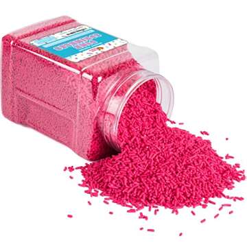 Pink Valentine's Sprinkles - 2.2 Pounds - Bulk Hot Pink Sprinkles for Cupcakes - Princess Pink Jimmies - Pink Sprinkles for Baby Shower, Gender Reveal, Ice Cream, Cookies, Baking