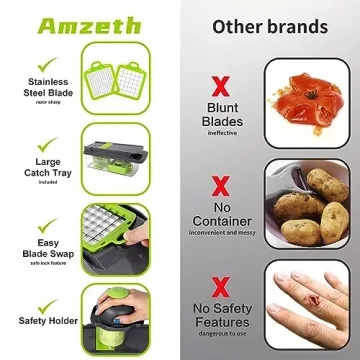 12-in-1 Multifunctional Vegetable Chopper with 8 Blades