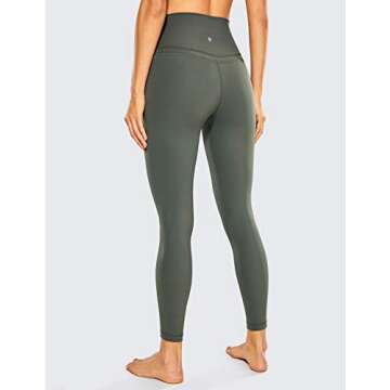 CRZ YOGA Womens Naked Feeling Workout 7/8 Yoga Leggings - 25 Inches High Waist Tight Pants Grey Sage...